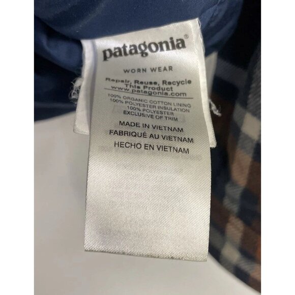 Patagonia Blue Brown Plaid Long Sleeve Flannel Shirt Top Mens Sz‎ Small - Picture 6 of 6